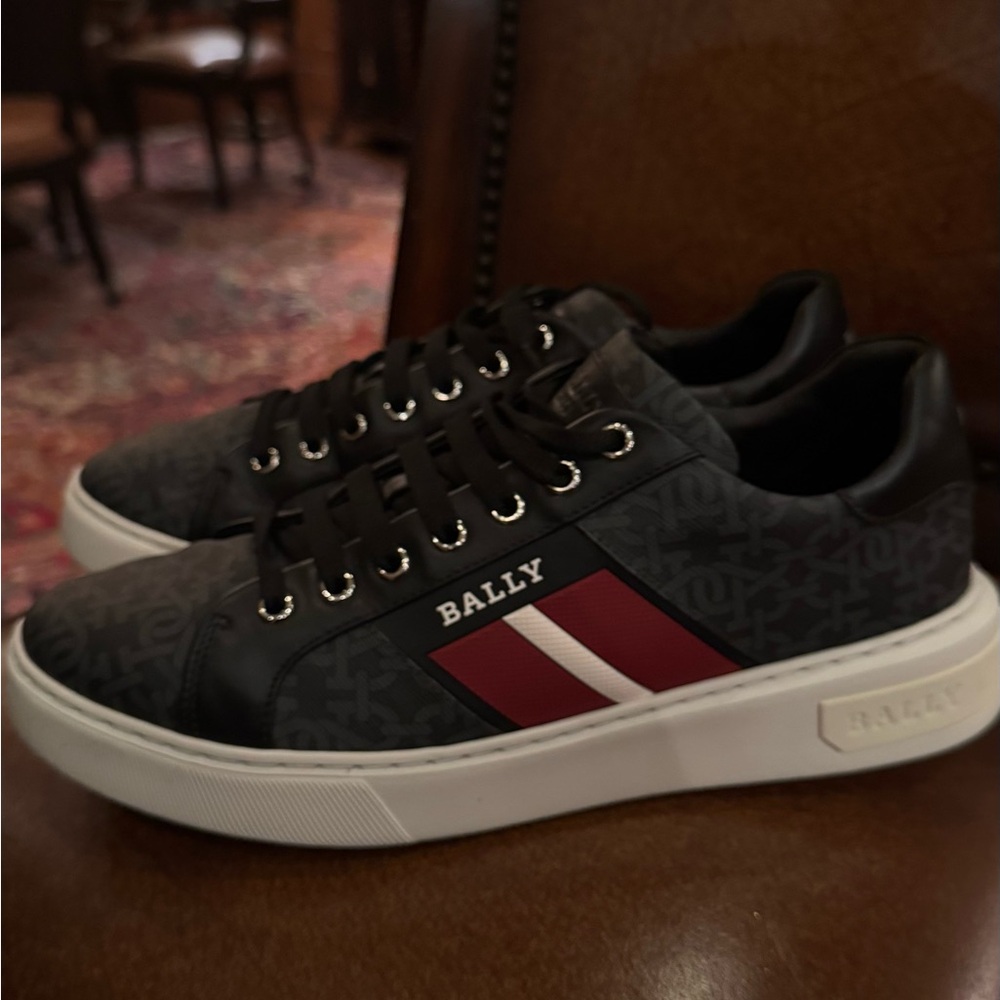 Bally Men's Black and Red Sneakers - Picture 3 of 4